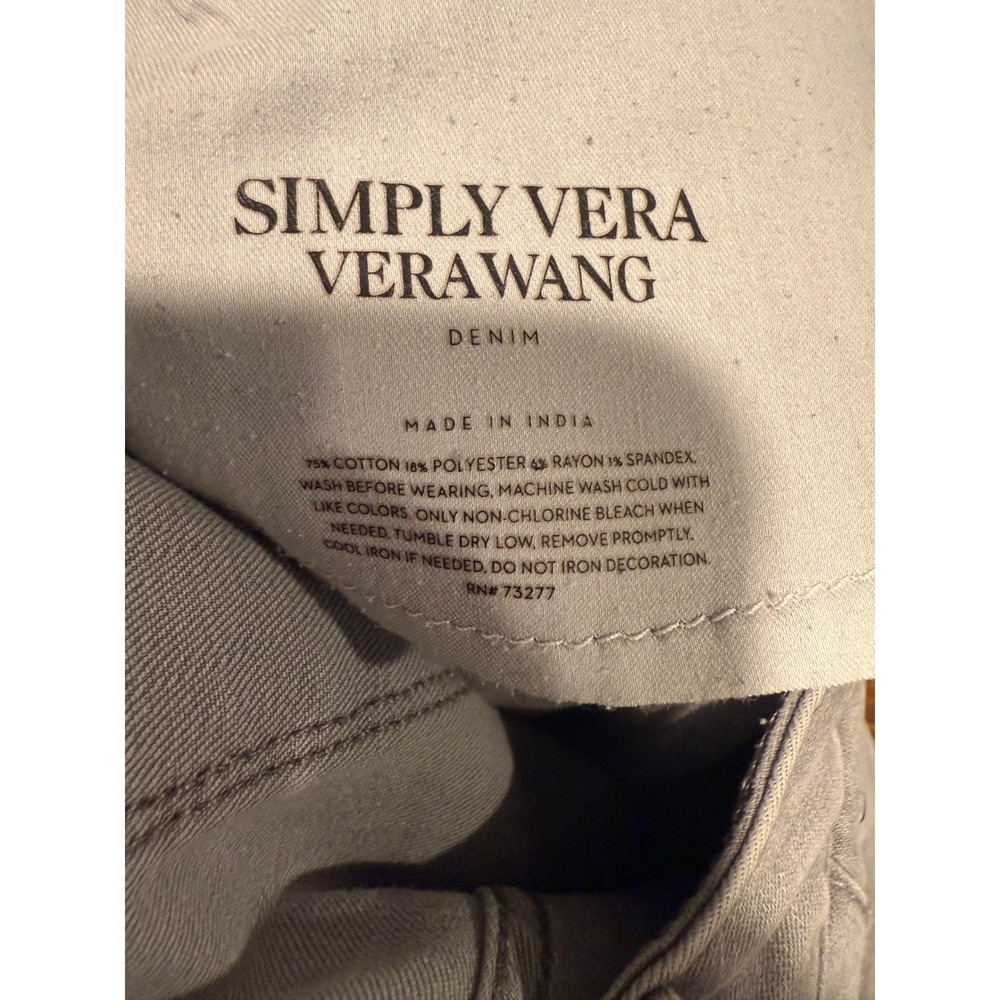 Simply Vera Vera Wang High‎ Rise Skinny Jeans Gray Wash Women's Size 12 - Picture 9 of 10